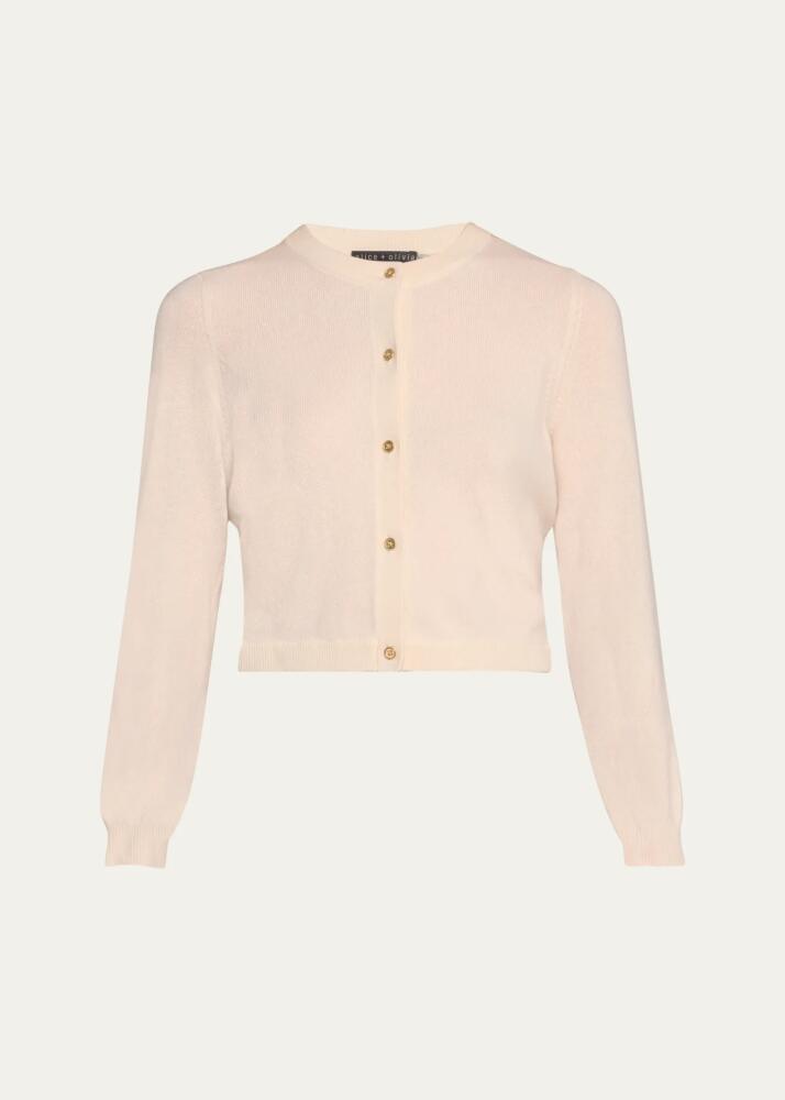 Alice + Olivia Dollie Crewneck Cashmere Cardigan Cover