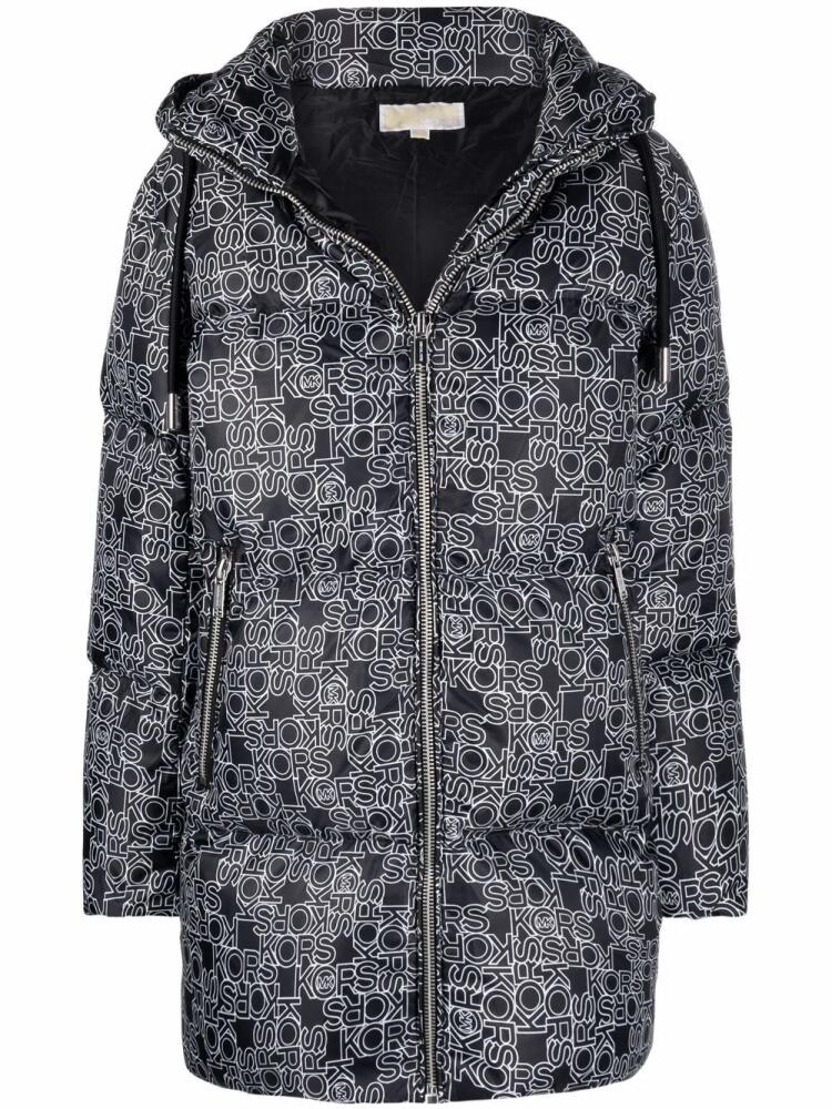 Michael Kors monogram-print puffer coat - Black Cover