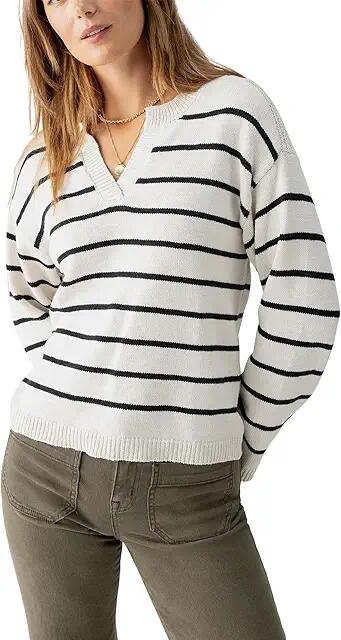 Sanctuary Chill Vibes Sweater (Chalk Black Stripe) Women's Sweater Cover