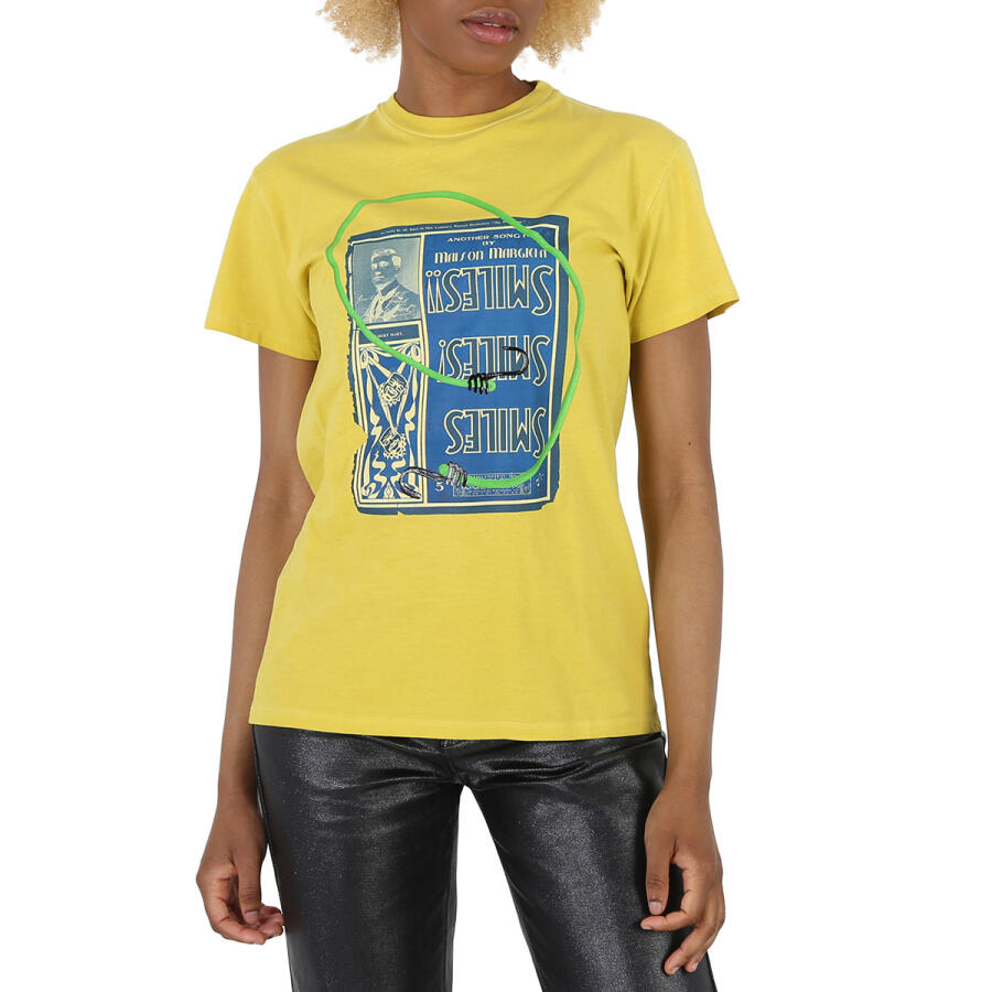 Maison Margiela Yellow Circus Smile Collage Print Cotton T-Shirt Cover