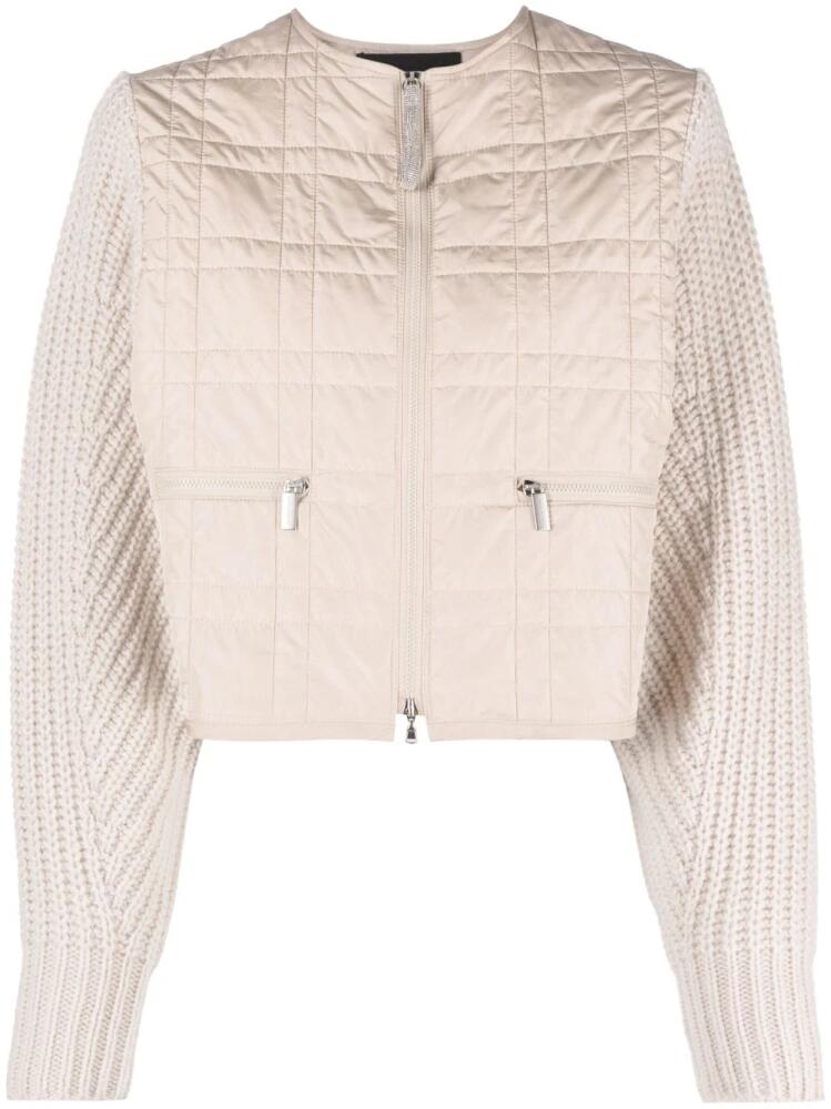 Fabiana Filippi contrast-sleeve bomber jacket - Neutrals Cover