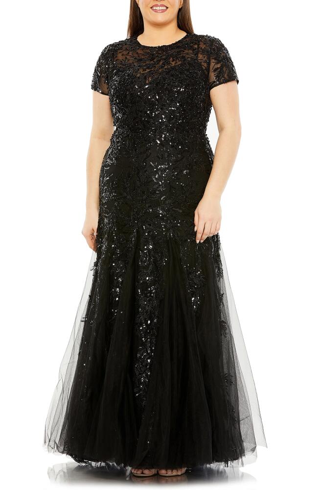 FABULOUSS BY MAC DUGGAL Embellished Short Sleeve Gown in Black Cover