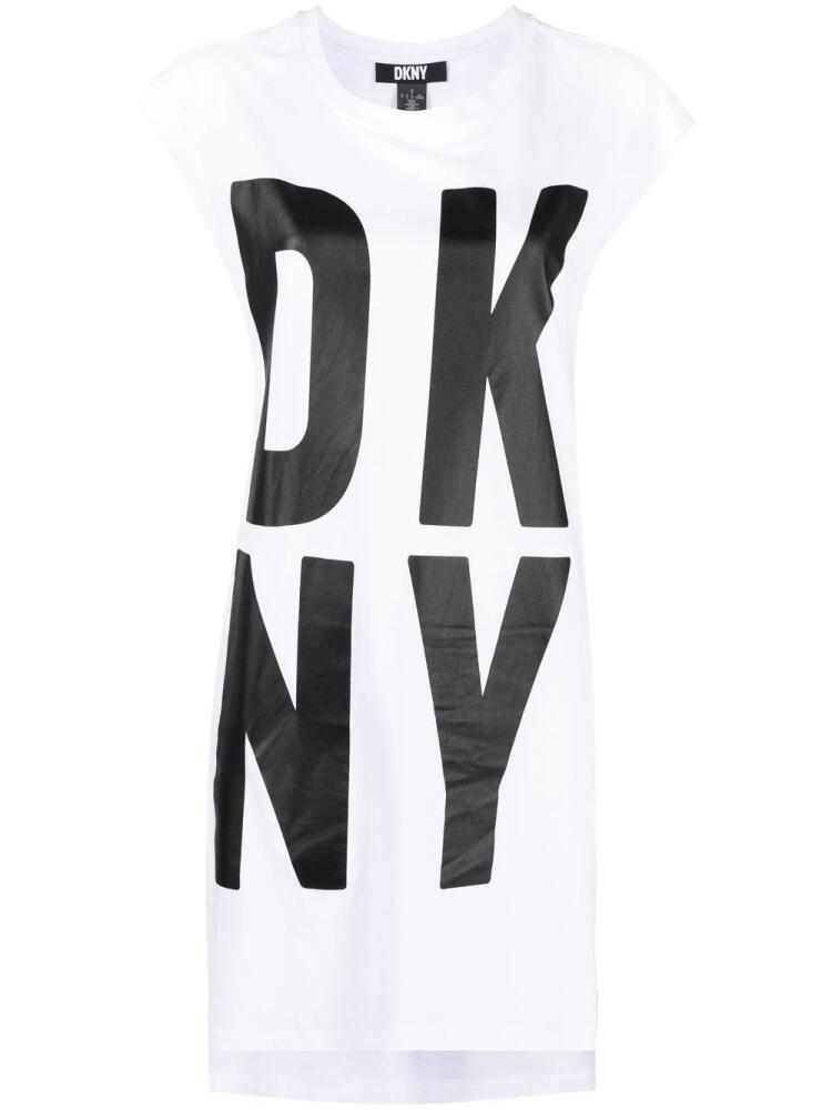 DKNY logo-print sleeveless tunic top - White Cover