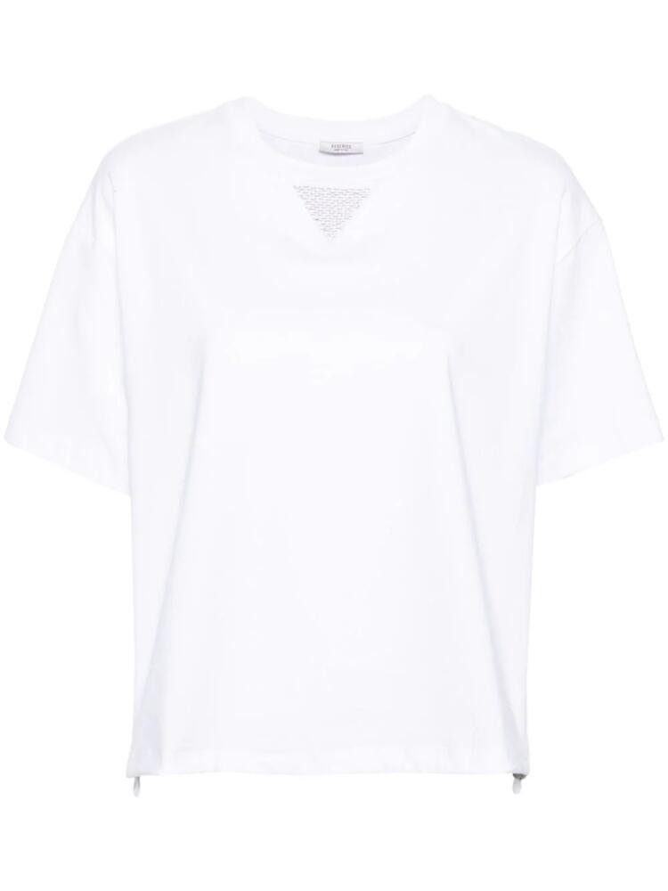 Peserico Punto Luce-detail cotton T-shirt - White Cover