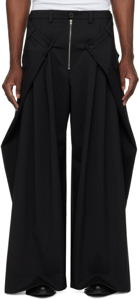 LU'U DAN Black Super Big Tailored Trousers Cover