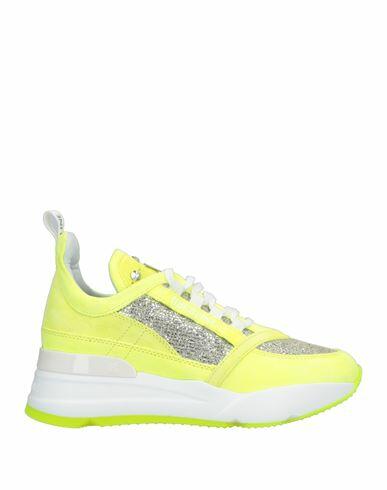 Rucoline Woman Sneakers Yellow Calfskin, Textile fibers Cover