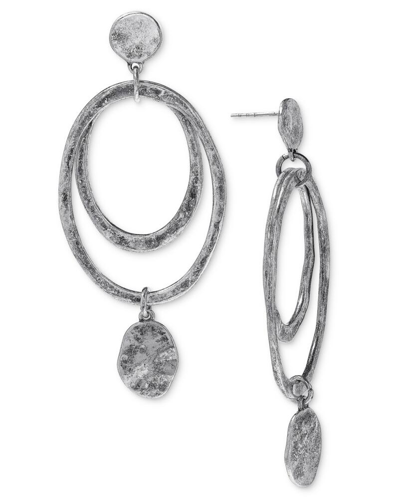 Style & Co Oval Orbital Drop Statement Earrings, Created for Macy's - Silver Cover