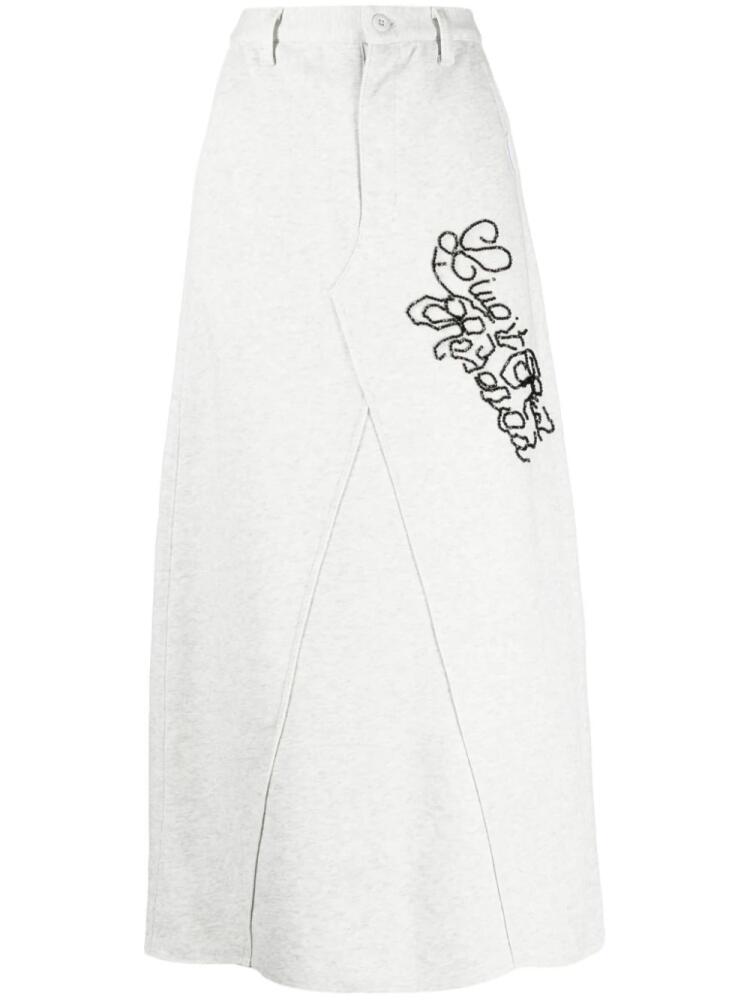 izzue embroidered-detail jersey midi skirt - Grey Cover