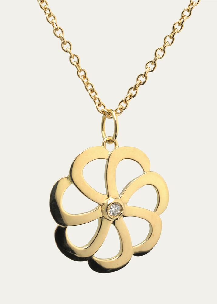 L. Klein 18k Gold Flora Diamond Pendant Necklace Cover