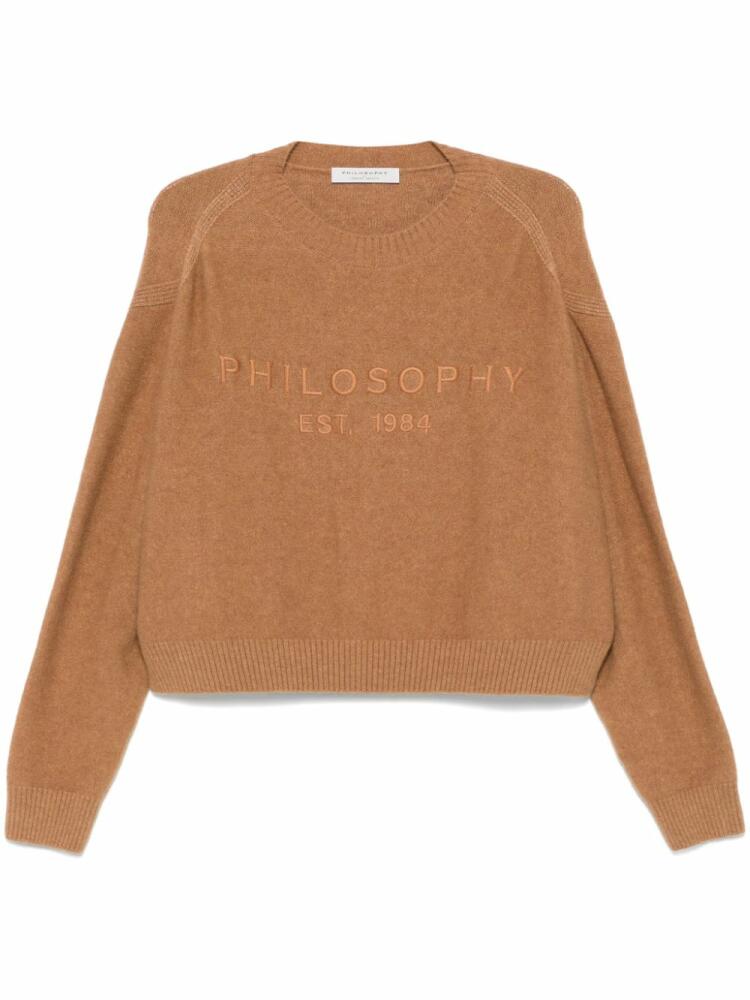 Philosophy Di Lorenzo Serafini logo-embroidered sweater - Brown Cover