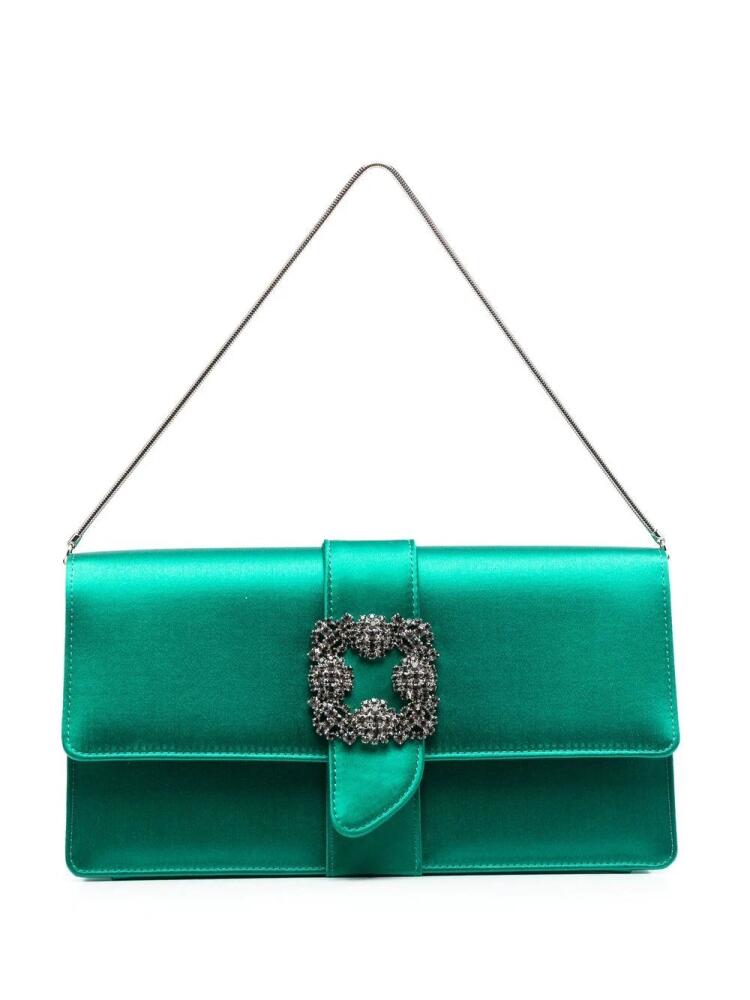 Manolo Blahnik decorative-buckle clutch-bag - Green Cover