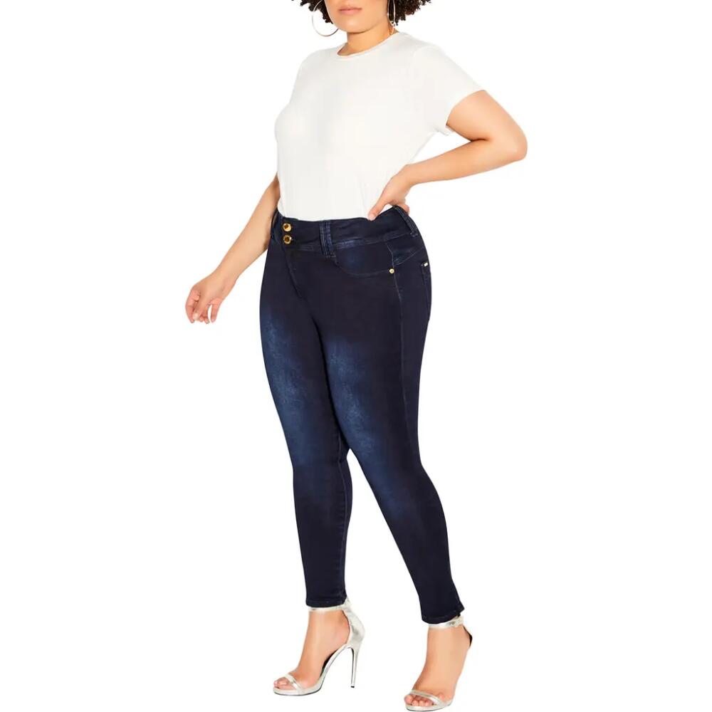 City Chic Asha Skinny Jeans in Dark Denim Cover