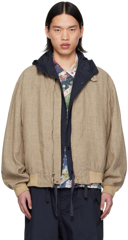 Engineered Garments Beige Check Bomber Jacket Cover