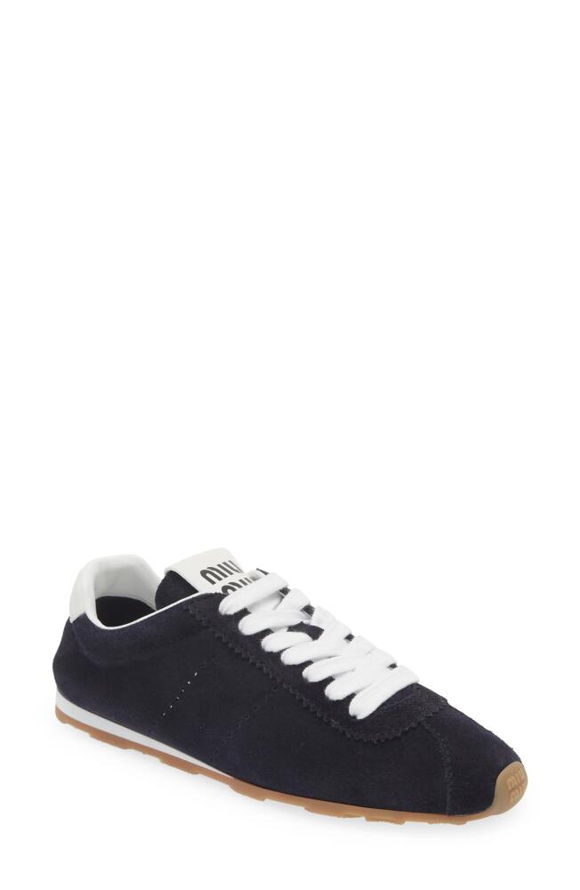 Miu Miu Allacciate Low Top Sneaker in Navy Cover