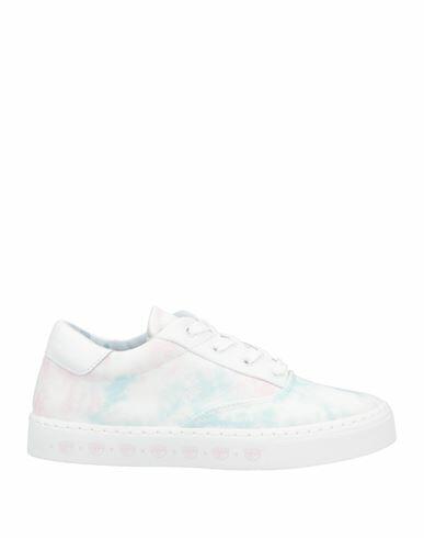 Chiara Ferragni Woman Sneakers White Soft Leather, Textile fibers Cover