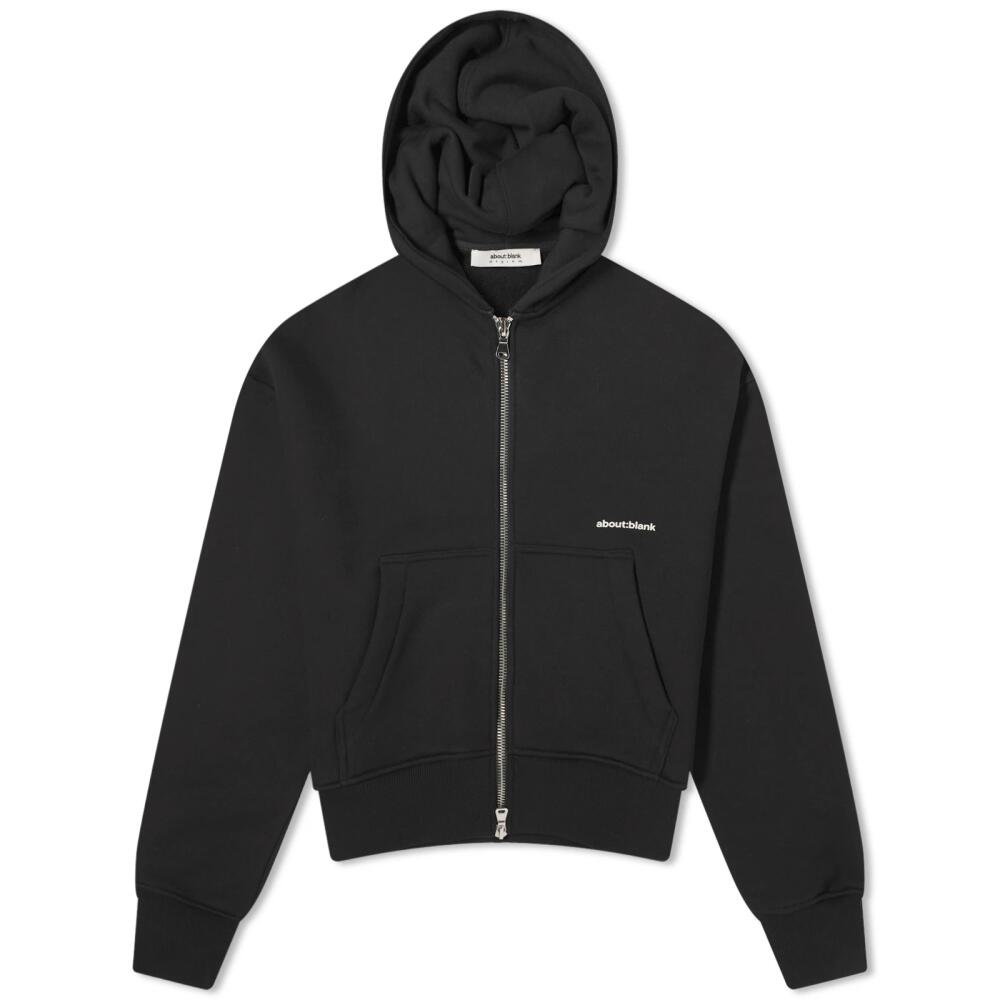 about:blank Men's Box Logo Zip Hoodie in Black/Dove Cover