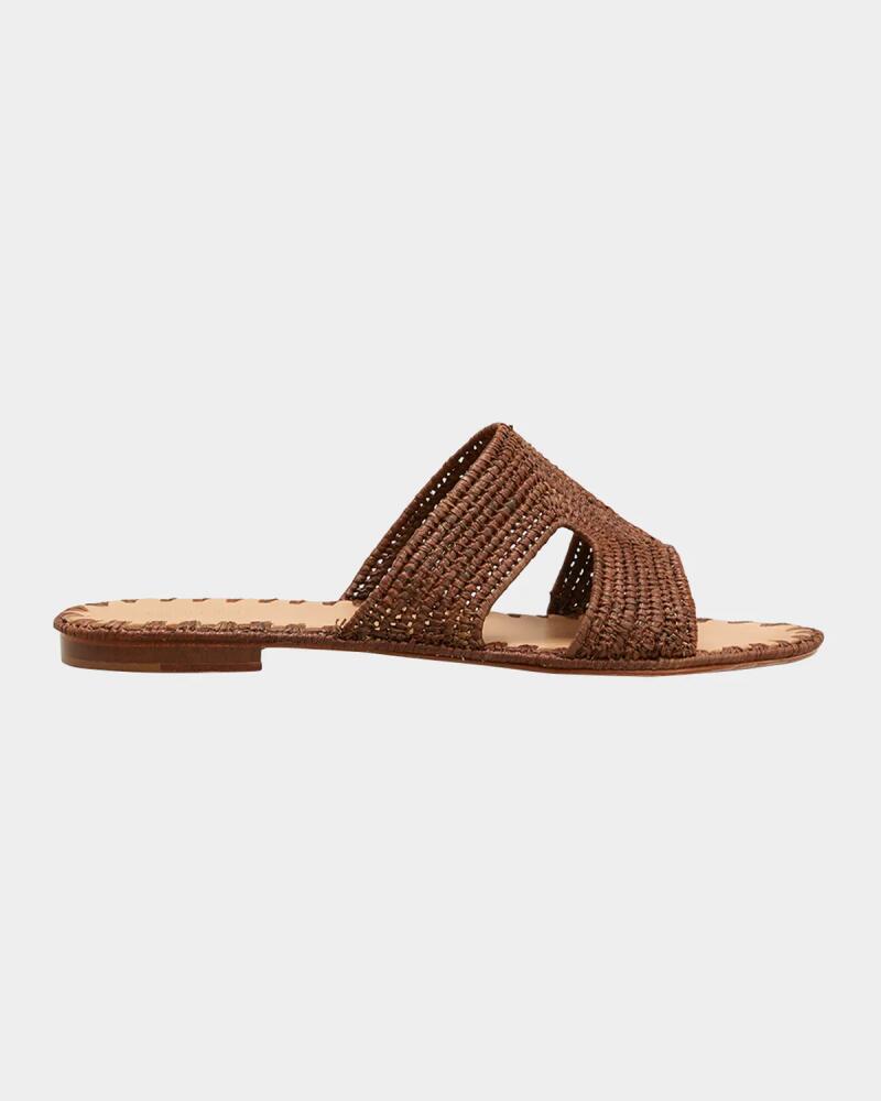 Carrie Forbes Cuadro Raffia Flat Slide Sandals Cover