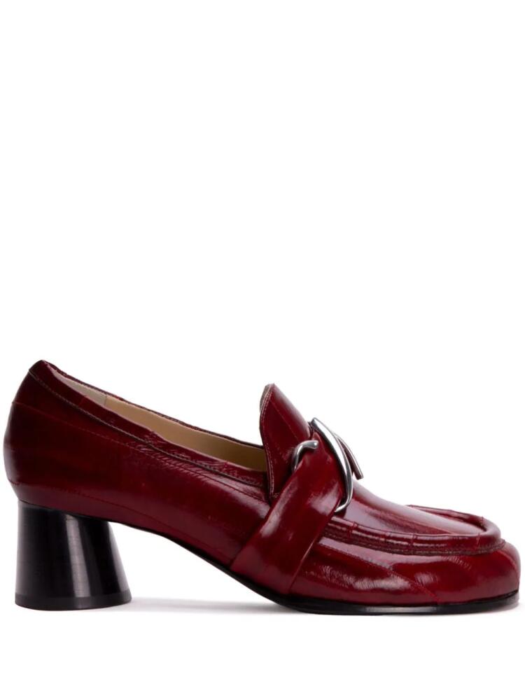 Proenza Schouler logo plaque high-heeled loafers - Red Cover