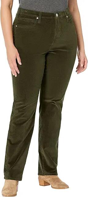 Jag Jeans Plus Size Ruby Mid-Rise Straight Leg Pants (Olive) Women's Clothing Cover