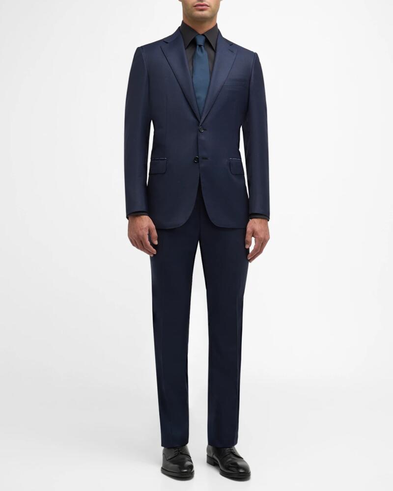 Brioni Men's Windowpane Wool Suit Cover