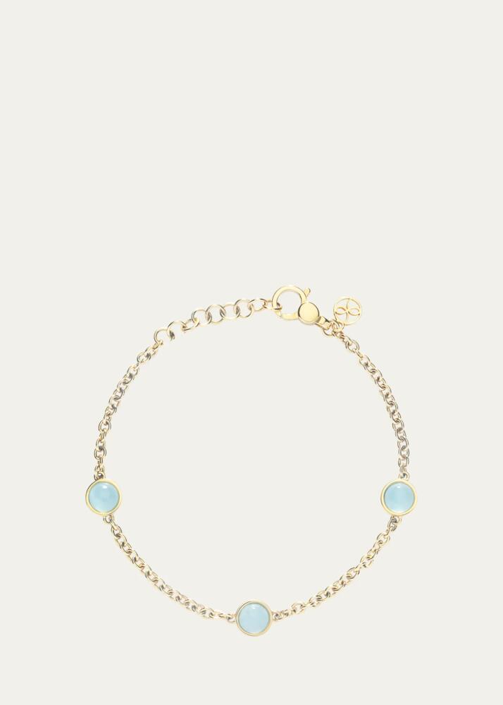 L. Klein 18k Gold Bubbles Aquamarine Chain Bracelet Cover