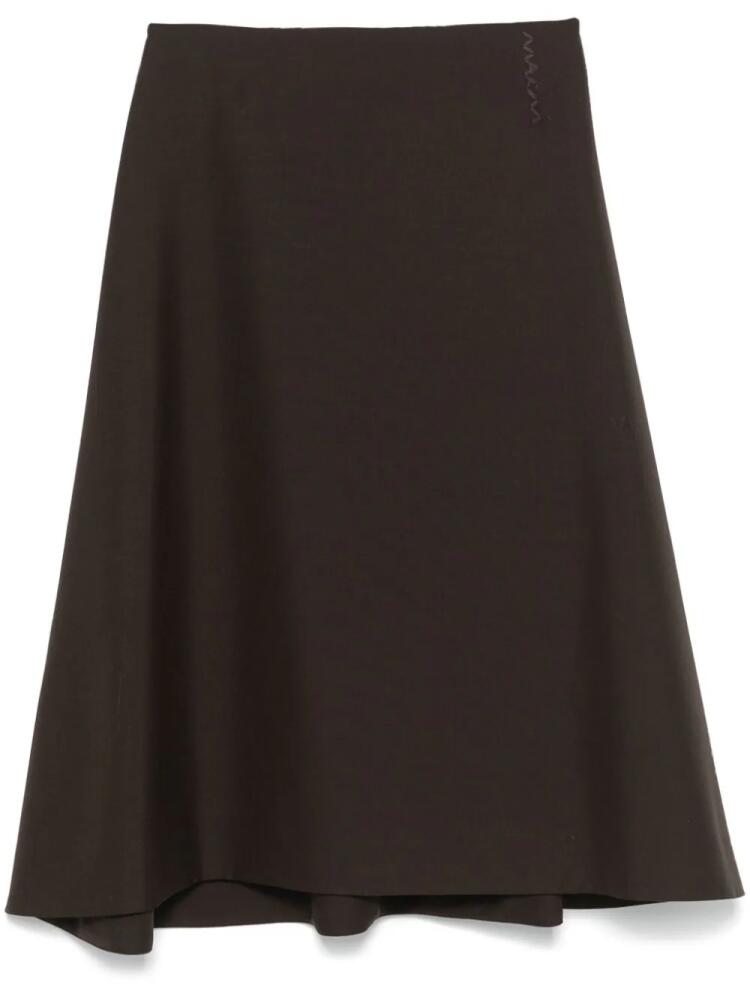 Marni virgin-wool midi skirt - Brown Cover