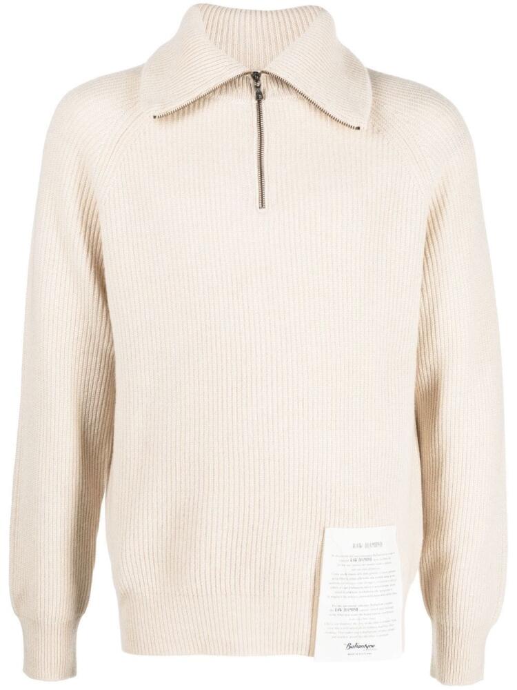 Ballantyne ribbed-knit cashmere jumper - Neutrals Cover