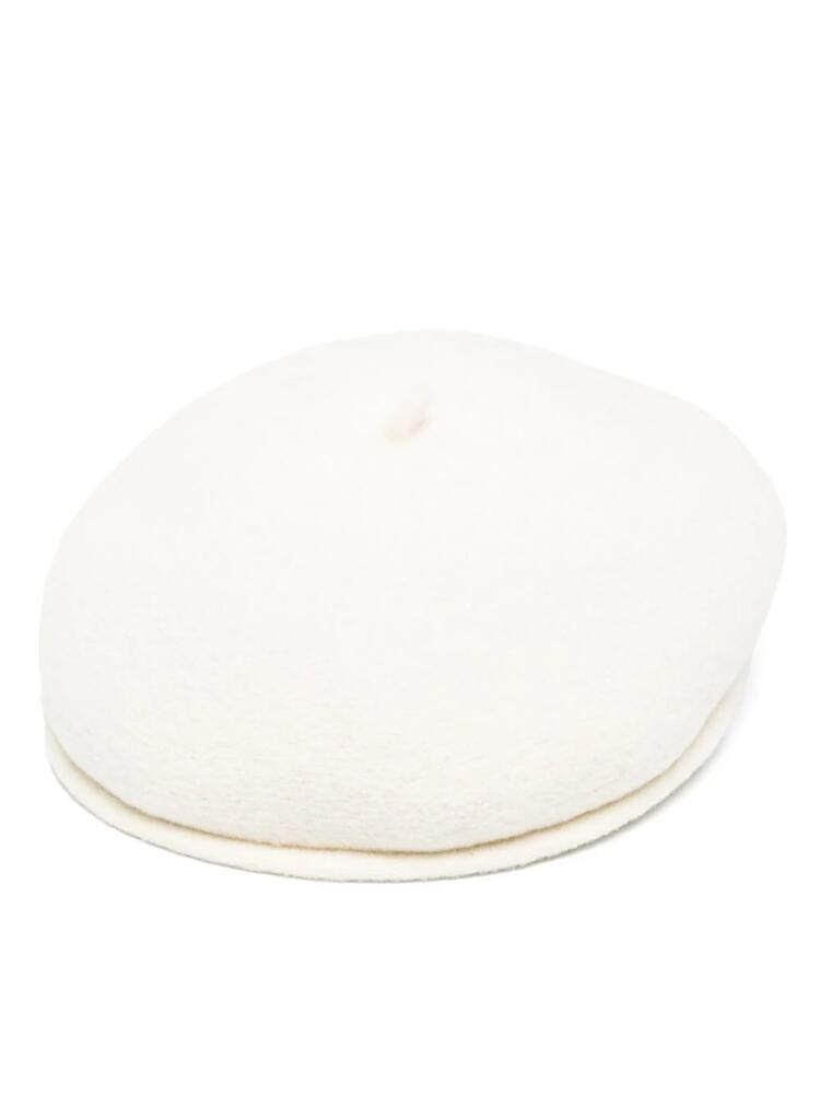 Marine Serre logo-embroidered wool beret - White Cover