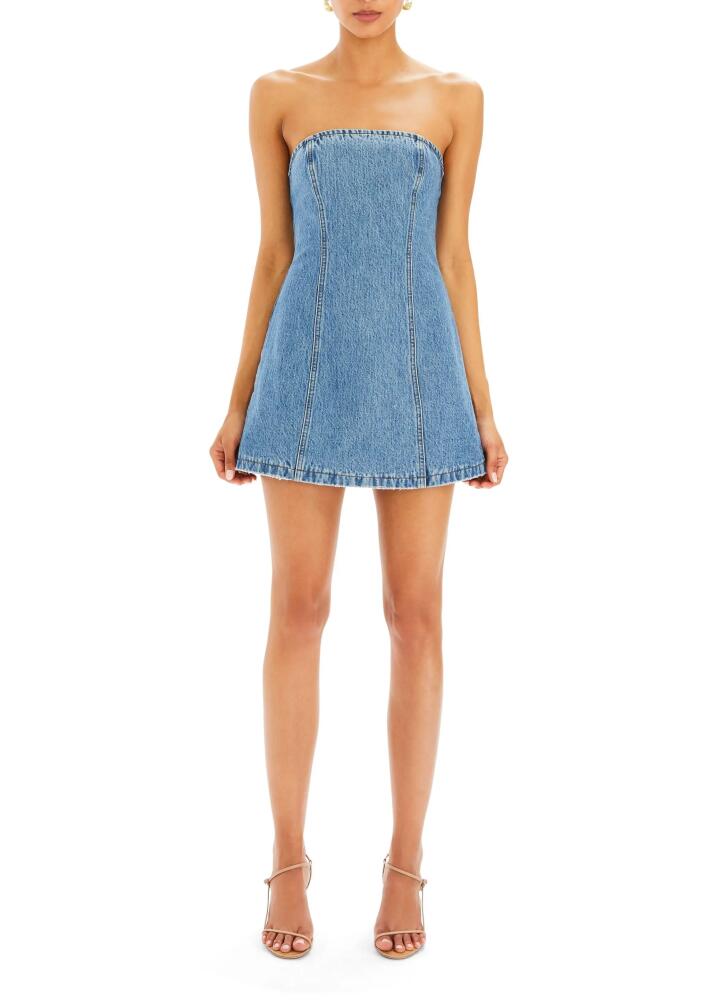 SER.O.YA Jules Strapless Mini Dress in River Cover