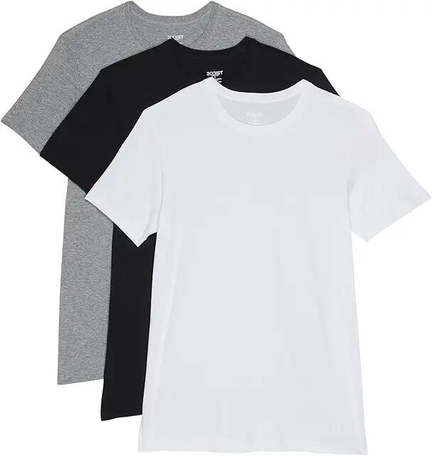 2(X)IST 3-Pack ESSENTIAL Crew Neck T-Shirt (White/Black/Heather Grey) Men's Underwear Cover