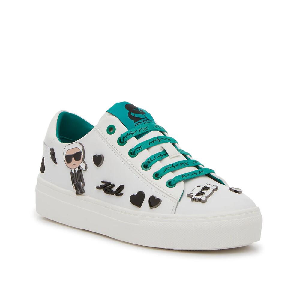 Karl Lagerfeld Paris Cate Sneaker | Women's | Bright White/Dark Green Cover