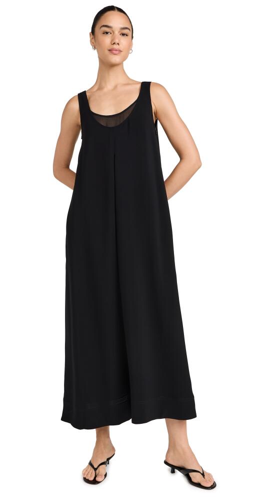 La Ligne Scoop Neck Sleeveless Tenty Midi Dress Black Cover