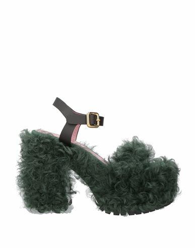 Haus Of Honey Woman Sandals Dark green Soft Leather Cover