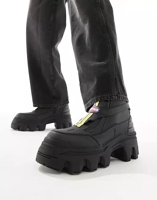 ASOS DESIGN chunky boots in black with motocross detailing-Multi Cover