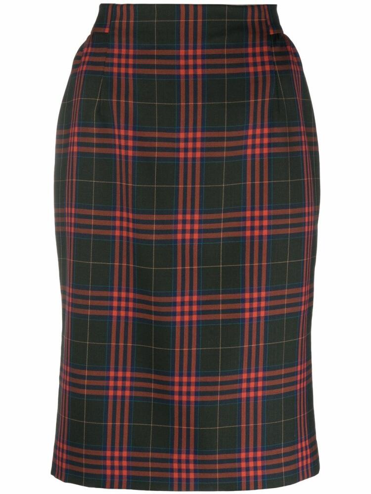 Vivienne Westwood high-waisted check-skirt - Green Cover