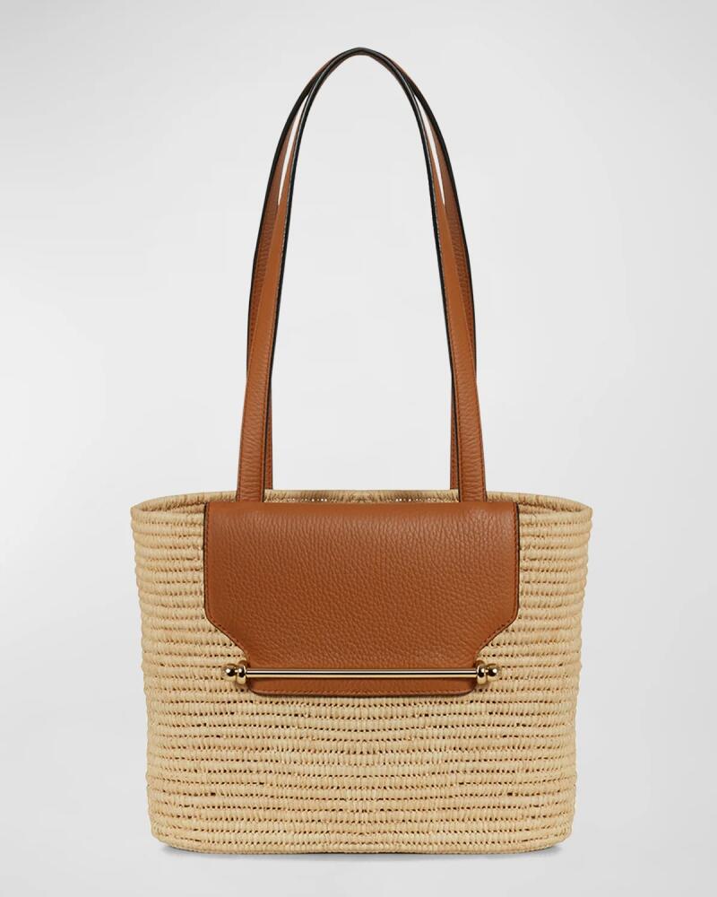 STRATHBERRY Basket Raffia & Leather Shoulder Bag Cover