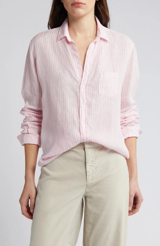 Frank & Eileen Eileen Relaxed Button-Up Shirt in Pink Stripe Cover