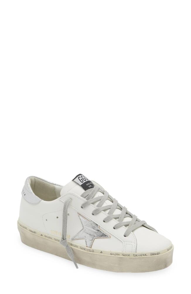 Golden Goose Hi Star Platform Sneaker in White/Silver Cover