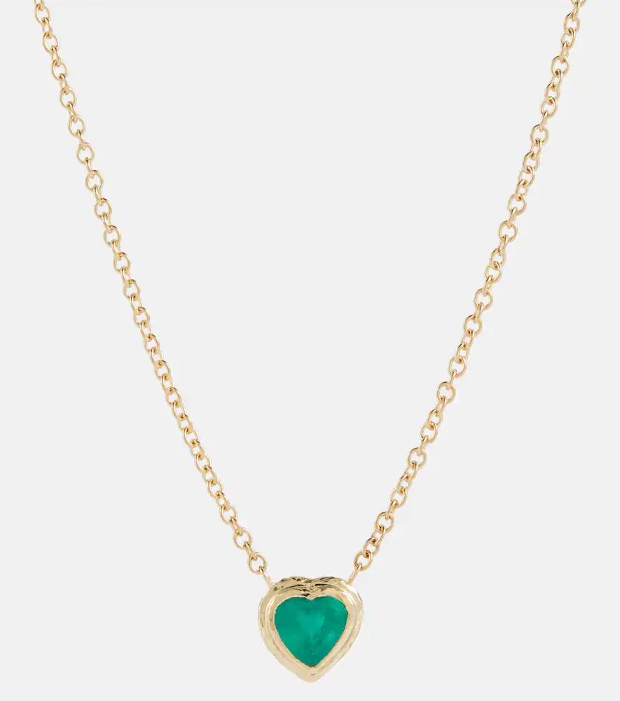 Octavia Elizabeth Heart & Toggle 18kt gold necklace with emerald Cover