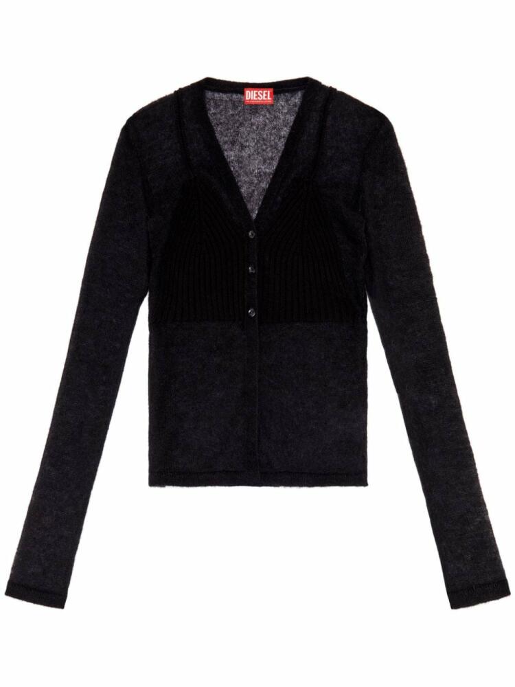 Diesel M-Arina semi-sheer cardigan - Black Cover