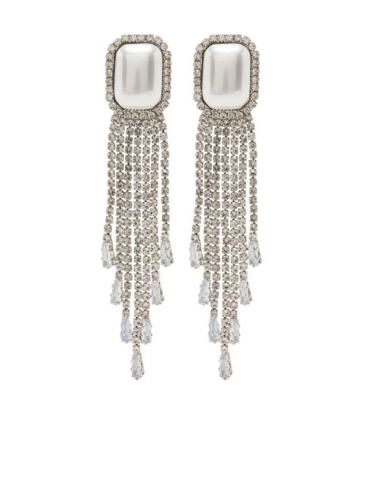 Hzmer Jewelry crystal-embellished silver drop earrings Cover