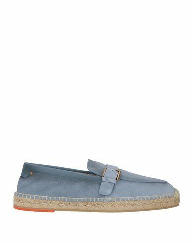 Santoni Man Espadrilles Light blue Leather Cover