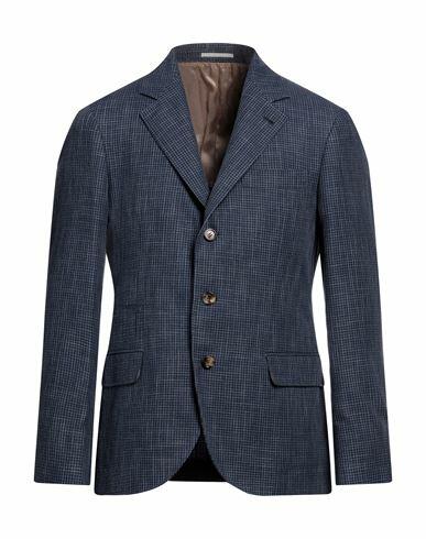 Brunello Cucinelli Man Blazer Midnight blue Cotton, Virgin Wool Cover