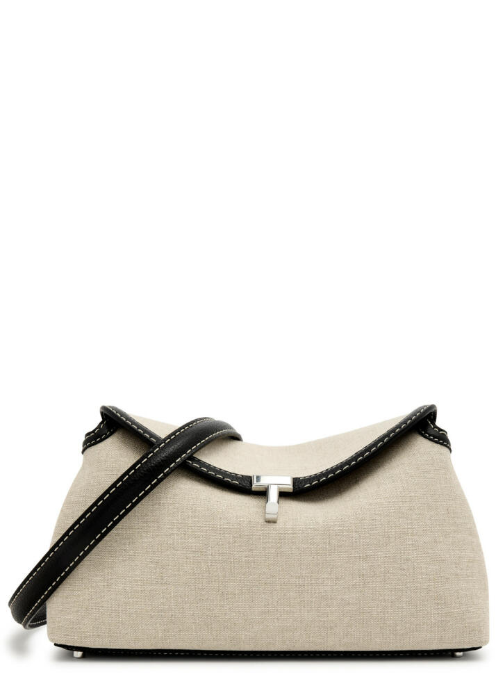 Toteme T-lock Canvas Clutch - Cream Cover