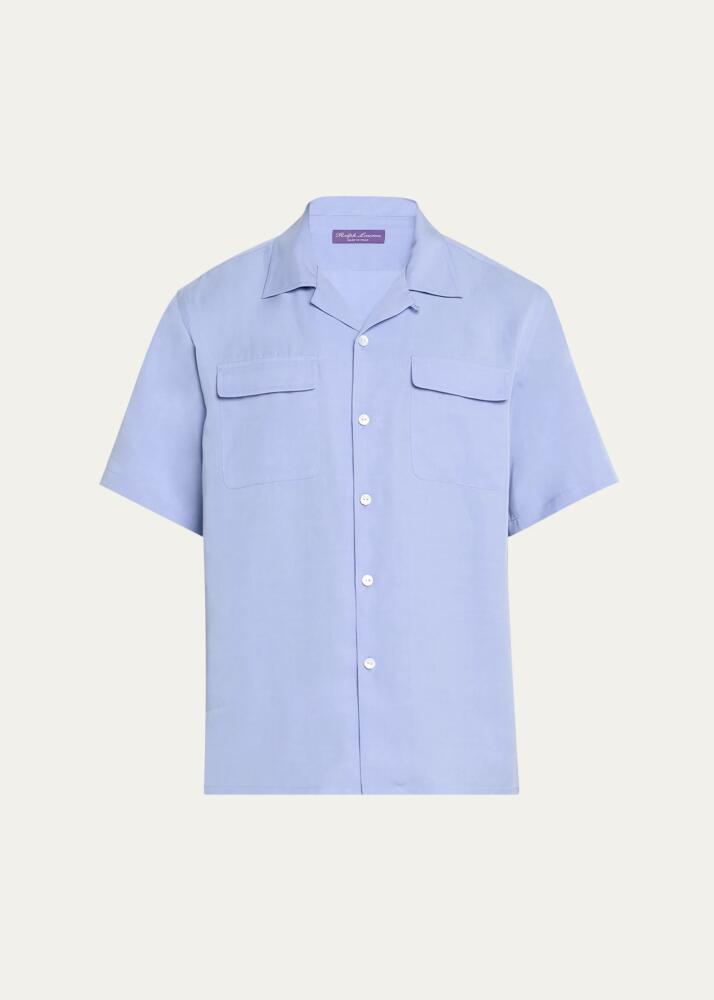 Ralph Lauren Purple Label Men's Archer Twill Camp Shirt Cover