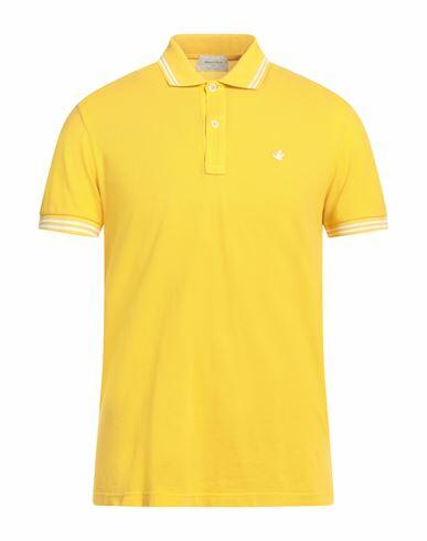 Brooksfield Man Polo shirt Yellow Cotton Cover