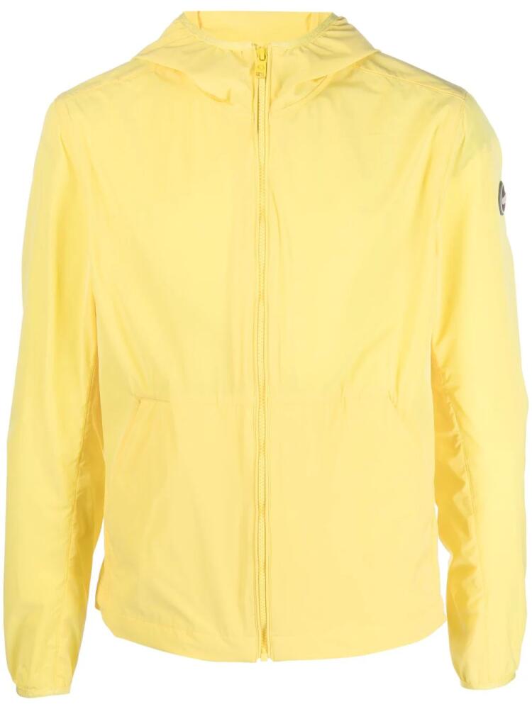 Colmar logo-patch zip-up hooded jacket - Yellow Cover