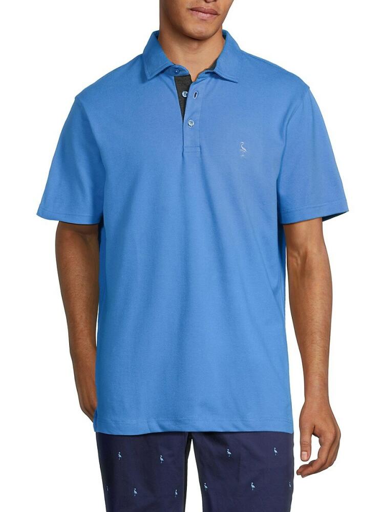 TailorByrd Men's Contrast Performance Polo - Cobalt Cover