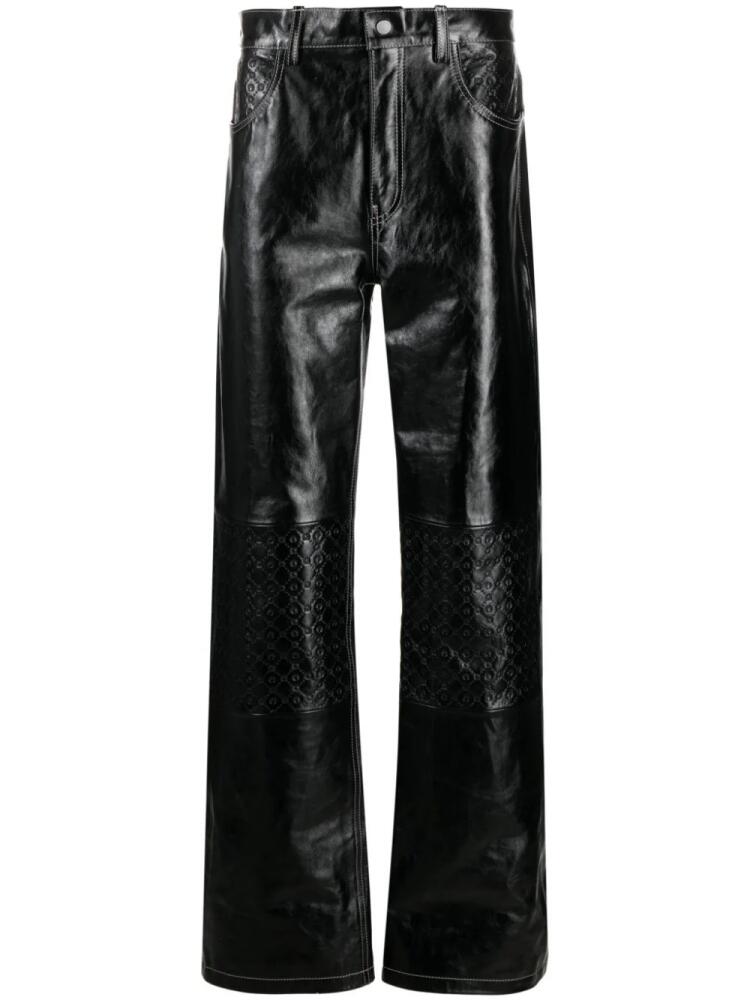 Marine Serre Moonogram leather trousers - Black Cover