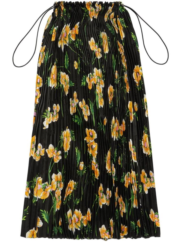 Balenciaga floral-print midi skirt - Black Cover